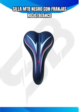 Cargar imagen en el visor de la galería, SILLA MTB NEGRO CON ROJO Y BLANCO
