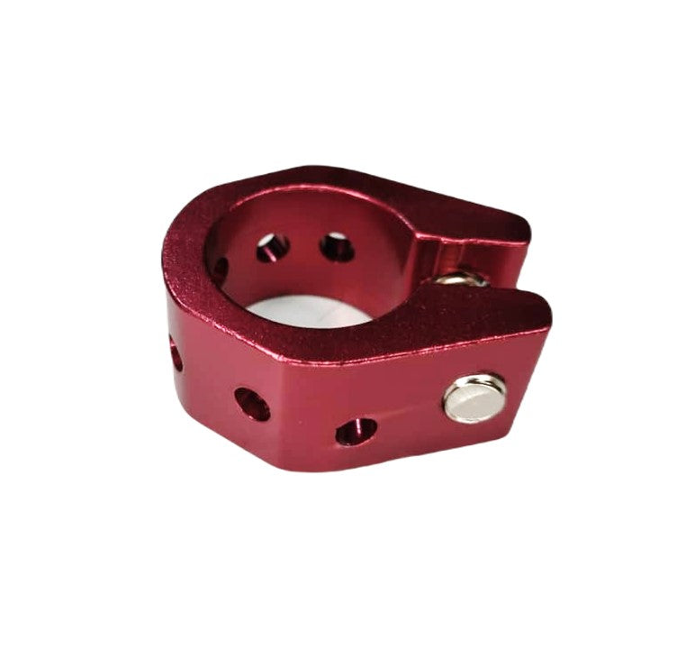 ABRAZADERA TUBO SILLA ALUMINIO 25,4 PERFORADA ROJO