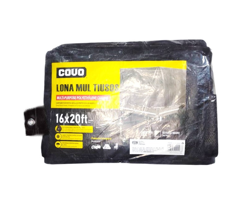 LONA MULTIUSO 16x20FT DE POLIETILINO GRIS COVO